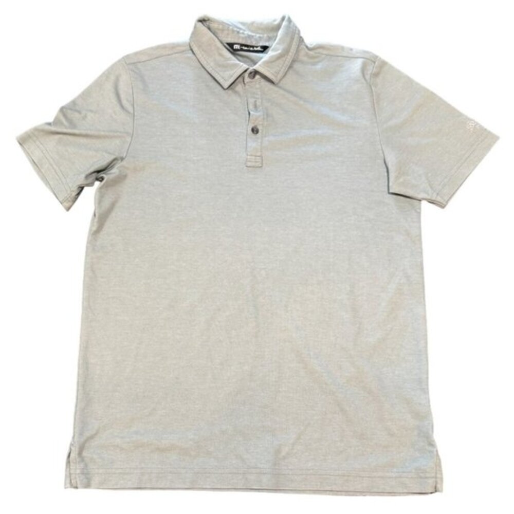 Travis Mathew Shirt Mens Medium Oceanside Golf Polo Short Sleeve Quiet‎ Grey |P1